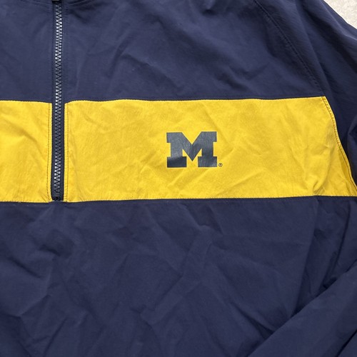Men's Jordan University of Michigan pullover 1/4 zip jacket, yellow stripe, 4XL - Picture 3 of 10