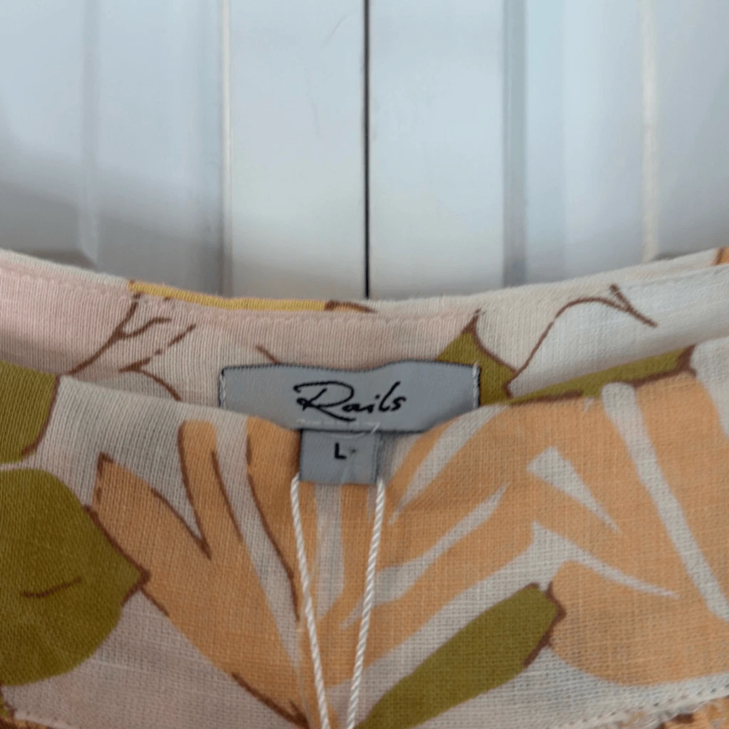 VALENTINO Abito a strati floreale agrumi Valentina Rails nuovo con etichetta grande $188