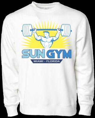 Vintage Sun Gym Sweatshirt White Crewneck L Bodybuilding Physique