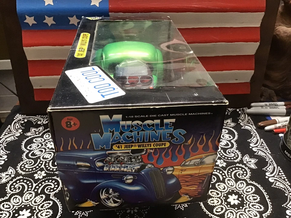 Muscle Machines 41 Jeep Willys Coupe Frantic Frog 1:18 Scale - Image 2 of 4