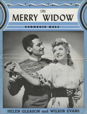 Helen Gleason ''MERRY WIDOW'' Wilbur Evans / Franz Lehar '42 Carnegie Hall Program