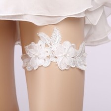 Bridal Garter White Lace Floral Bride Garters Thigh Ring Wedding Dress Decor