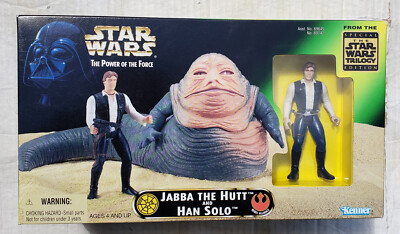 Star Wars Jabba The Hutt and Han Solo Figures POTF2 Power Of The