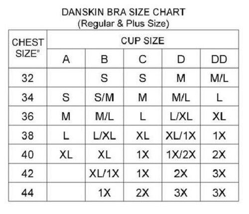 Danskin Sports Bra Size Chart