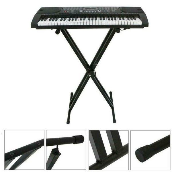 Adjustable Music Keyboard Electric Piano Xstand Iron Dual Tube