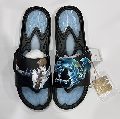 Adidas REPTOSSAGE YU-GI-OH! SLIDES HQ4276 Size 14.5 New Blue Eyes White Dragon