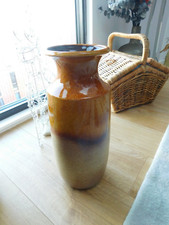 West German Scheurich - Keramik 239-41cm Half Glazed Mustard Vase/Stick Holder