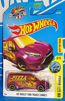 Hot Wheels 2017 HW City Works #143 HW Ford Transit Connect Purple w/ OH5SPs - Image 1 of 2