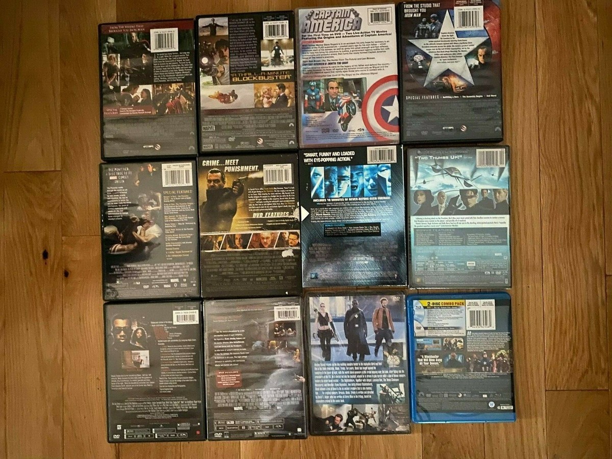 MARVEL 11 DVD 1 BLU-RAY LOT AVENGERS XMEN CAPTAIN AMERICA PUNISHER