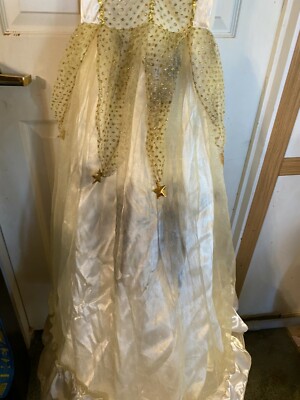white and gold dress halloween costume Women's Greek Goddess Maxi Dress with Cape, White/Gold, L/XL, Wearable Costume for Halloween
