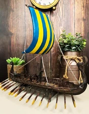 Scandinavian Viking Middle Ages War Ship Battle Longship Prototype Sculpture