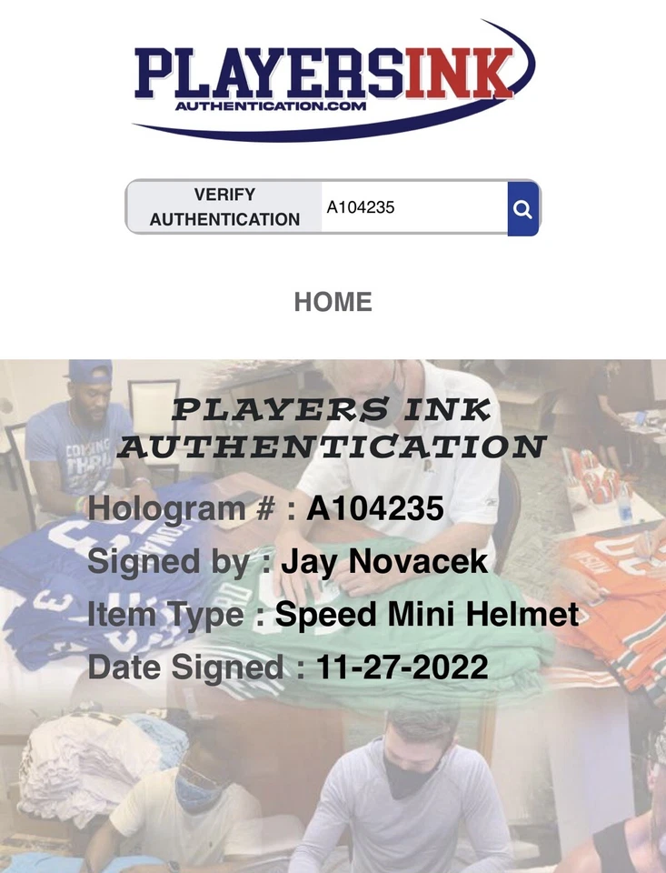 Jay Novacek Hand Signed Autographed Dallas Cowboys Mini Helmet JSA & PIA COA - Image 3 of 4