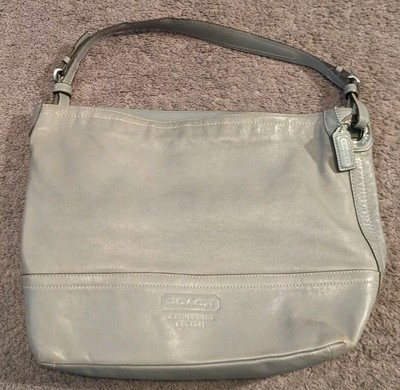 Coach Gray Leather Duffle Hobo Tote M1051-Z17197 for sale online 