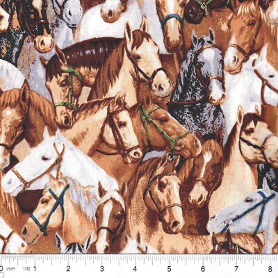 Point of View All Type of Horses 100% cotton fabric PICK SIZE