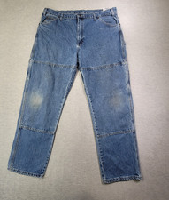 Dickies Jeans Mens 38x32 Blue Carpenter Double Knee Relaxed Utility Work Denim