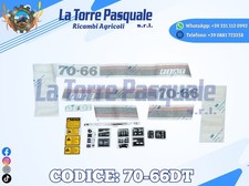 ADESIVI DECALCOMANIA TRATTORE FIAT 70/66 70-66DT