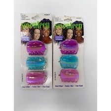 Vintage Seventeen Hip Hair Jaw Clips 2 Packs Iridescent Y2K 2000s 81344-T NEW