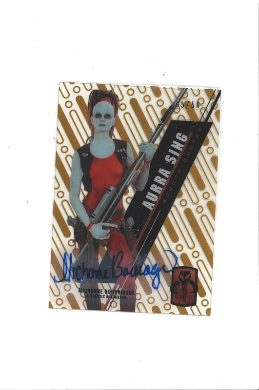 MINT ON-CARD 2017 Star Wars High Tek Autograph #/50 AURRA SING Bounty Topps Auto