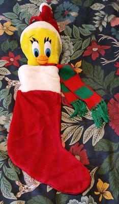 Vintage WARNER BROS 1996 TWEETY BIRD Kinder Weihnachtsstrumpf zum Aufhängen Retro