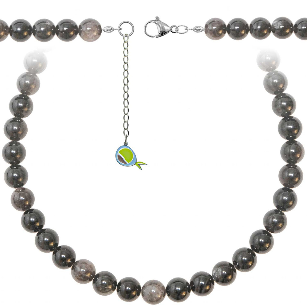 Collier en obsidienne argentée idéal pour sublimer votre style au quotidien