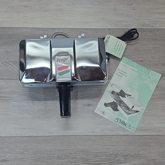NWT Vintage VillaWare Prego Pizzelle Baker Belgian Waffle Maker Series II 3600