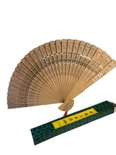 Vintage Pierced hand fan bamboo