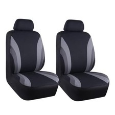 Car Front Seat Cover Set, Sporty Breathable Seat Covers Dark Grey  Light Grey