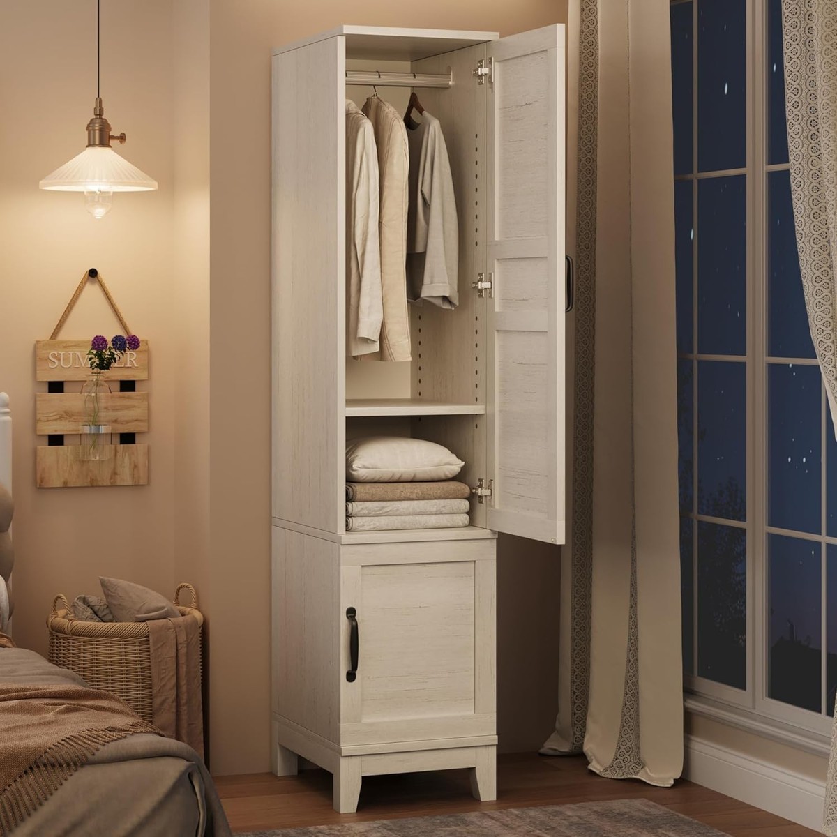 Wooden Wardrobe / Clothes Cabinet – Used 2 Doors Armoire Wardrobe Closet 72'' Wooden Wardrobe Clothing