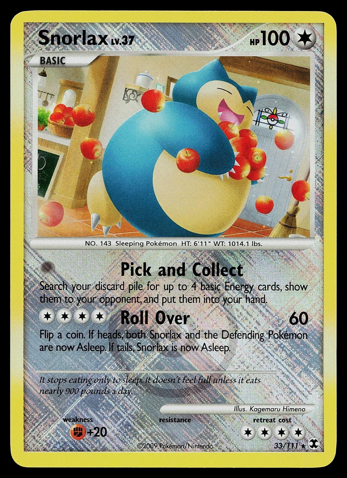 Pokemon Card - Snorlax League Promo Rising Rivals 33/111 Holo Reverse Holo