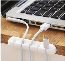 5  Slot USB Cable Organizer   Desktop Cord Holder, Tangle  Free Wire Management W