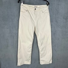 Toad And Co Earthworks Wide Leg Crop Pants Womens 8 Cream Outdoor Hiking Organic