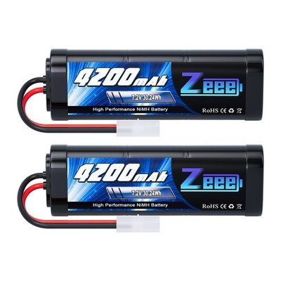 Zeee 7.2V 4200mAh NiMH Battery with Tamiya Connector High Power for RC Car Tr...