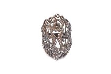 Vintage Sterling Silver 925 Flower Ring Size 9.75 Open Work