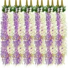 36 Pcs Artificial Wisteria Hanging Flowers 3.6 ft Artificial Fake Wisteria Vi...