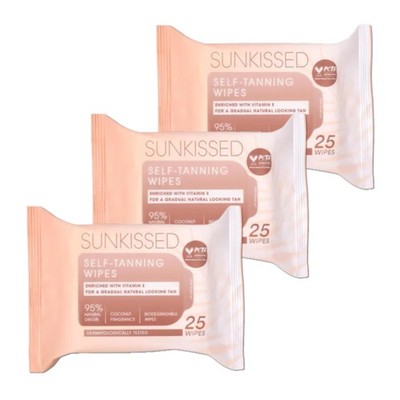 Selbstbräuner Tücher - 3 x 25er Pack (75 25 Stück (3er Pack), Bronze 