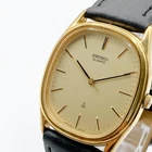 SEIKO Authentic Chariot Vintage Quartz Analog Gold Oval Watch Men Unisex