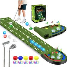 Children's toy golf mat set, golf putting mat with light-up holes.