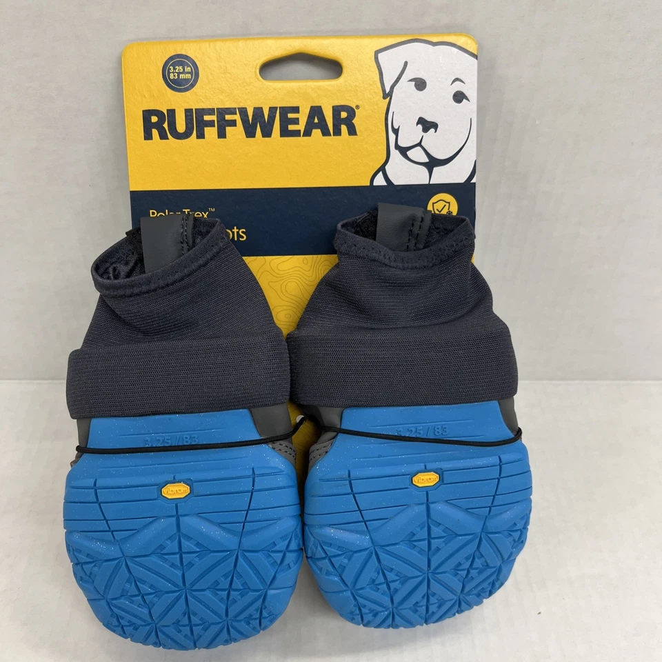 Ruffwear Polar Trex Pair Blue 3.2inches Obsidian Black Winter Dog Boots - Image 2 of 4