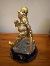 Cricket Player Award Statue Sports Trophy With Bat And Beer
