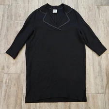 Angelo Tarlazzi Paris Dress Size 10 Collared 3/4 Pleated Sleeves Pockets Shift 