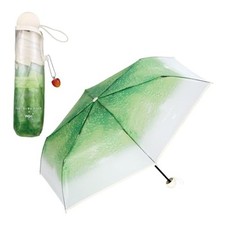 Tabi suru Kissa x Wpc. Folding Vinyl Umbrella Green Cream Soda Design Japan NEW