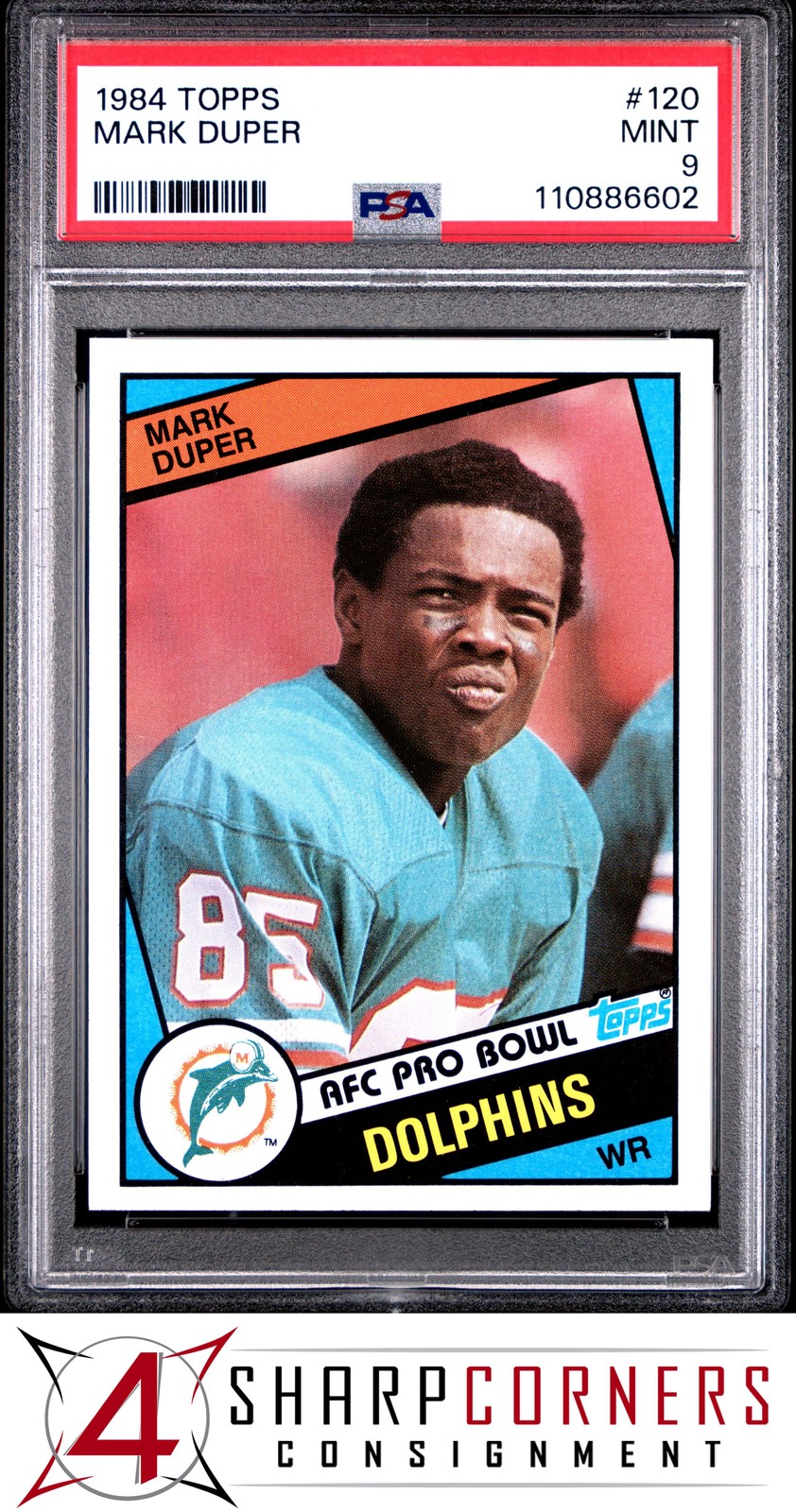 1984 TOPPS #120 MARK DUPER RC DOLPHINS PSA 9