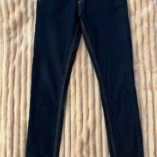Sangria High Rise Skinny Dark Wash Stretch Denim Raw Hem 5-Pocket Women's Jeans