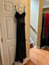 Windsor Women's Prom Dress-Black Beaded See Through-Size XS