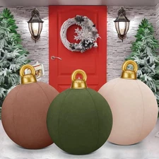 Jetec 3pc 32in Giant Velvet Inflatable Flocked Christmas Ornaments Outdoor Decor