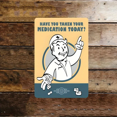 FallOut" Vintage-Style Tin Metal Signs Home Décor 8x12 Waterproof Dustproof, Pe