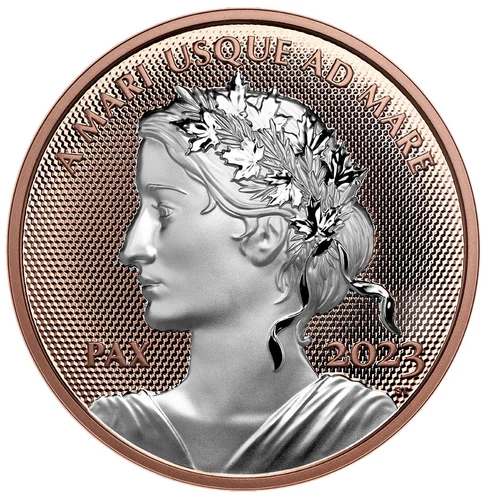 Canada 'Peace' Dollar 2023 Rose Gold Silver 1oz. Fine Silver Ultra High Relief
