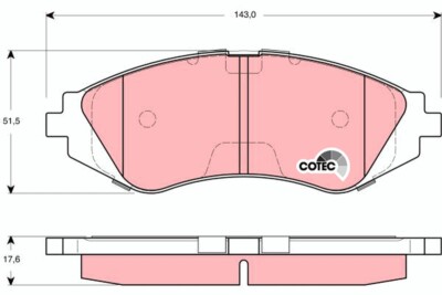TRW GDB3265 brake pad set, disc brake for Chevrolet, Daewoo