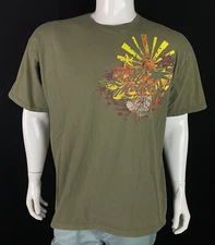 Local Motion 2-Sided Graphic Olive Green T Shirt, Men's Size XL