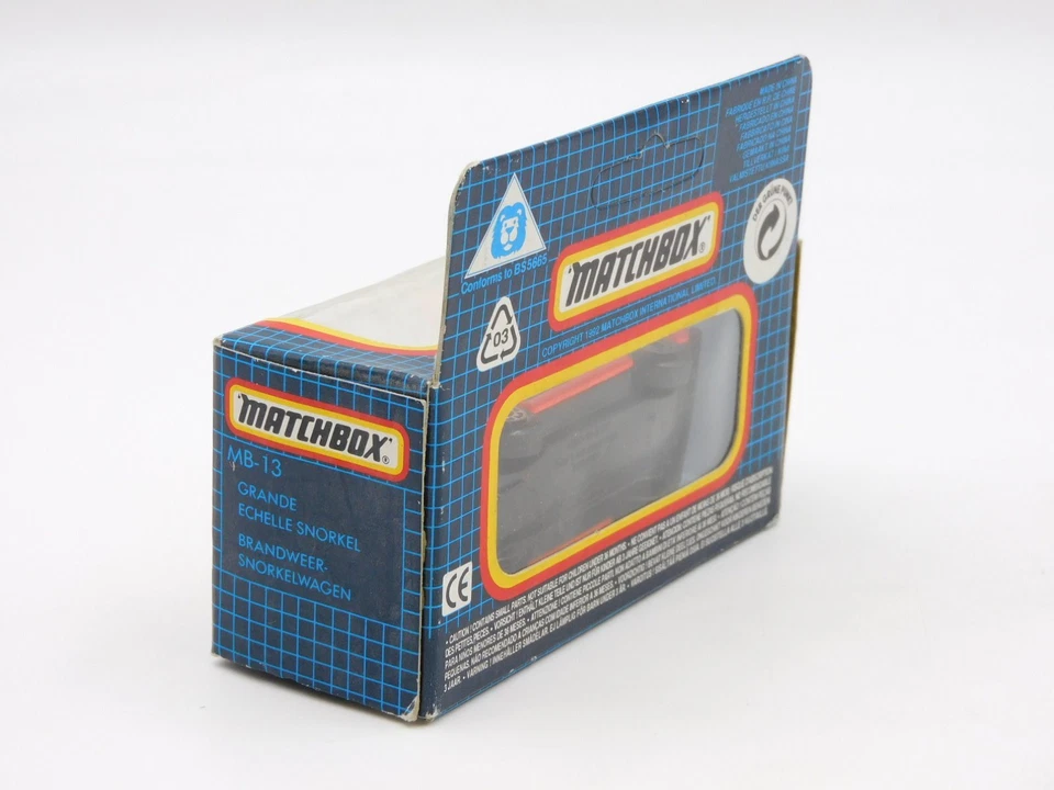 Matchbox Superfast Snorkel fire engine 80s MB-13 in BOX China - Immagine 3 di 4